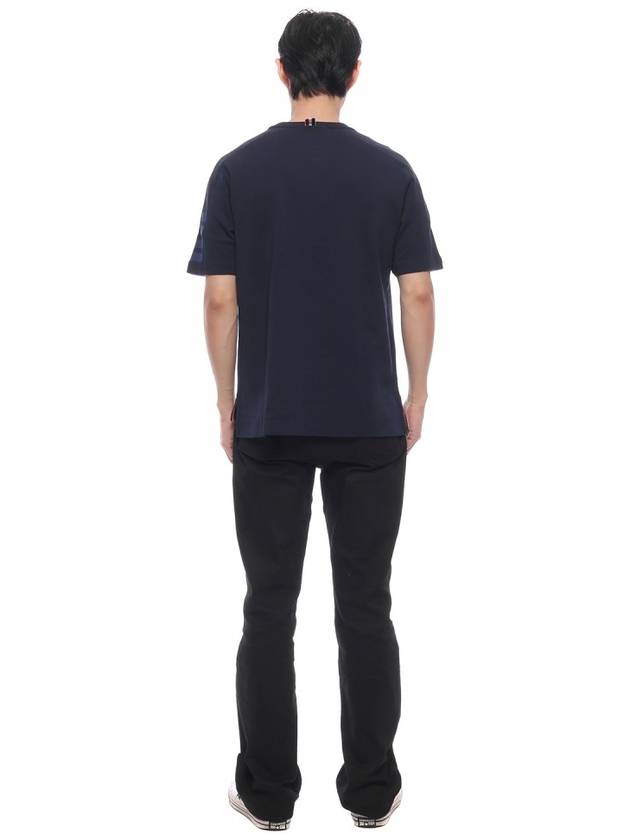 Cotton Short Sleeve T-Shirt Navy - THOM BROWNE - BALAAN 6