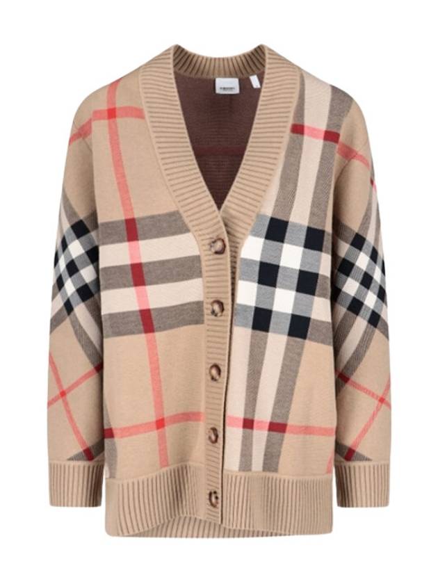 Check Technical Wool Jacquard Cardigan Archive Beige - BURBERRY - BALAAN 2