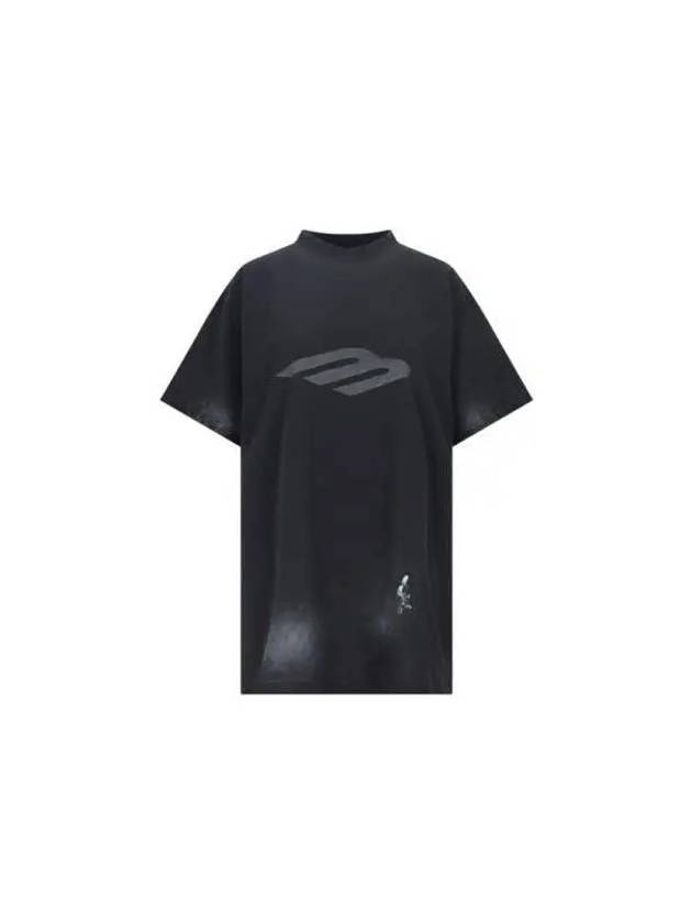 Logo Print Short Sleeve T-Shirt Black - BALENCIAGA - BALAAN 3