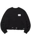 Destroyed Love Safely Semi Crop Sweatshirt Black - ULKIN - BALAAN 3