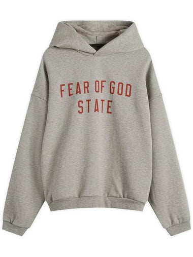 Logo Fleece Hoodie Dark Heather - FEAR OF GOD ESSENTIALS - BALAAN 1