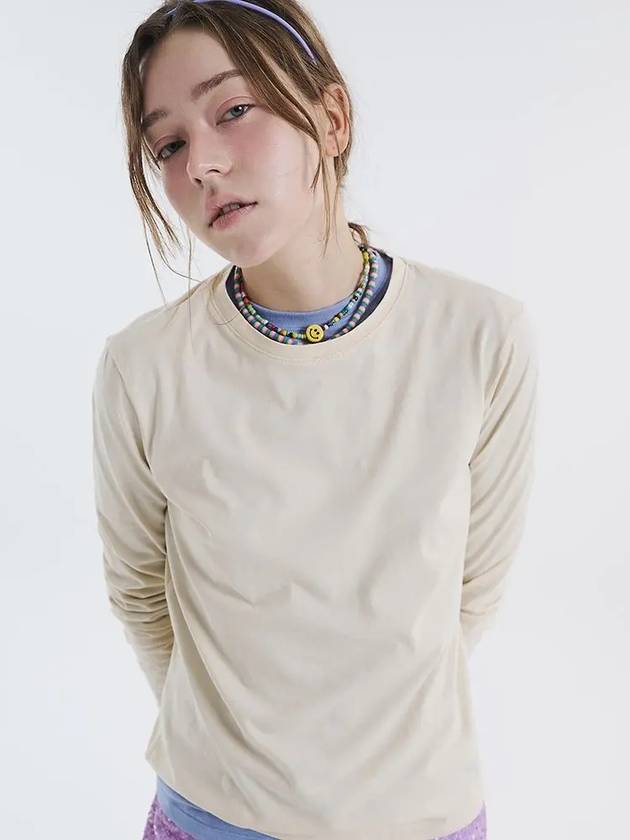 Round tee long sleeve tshirt cream yellow 0110 - VOYONN - BALAAN 3