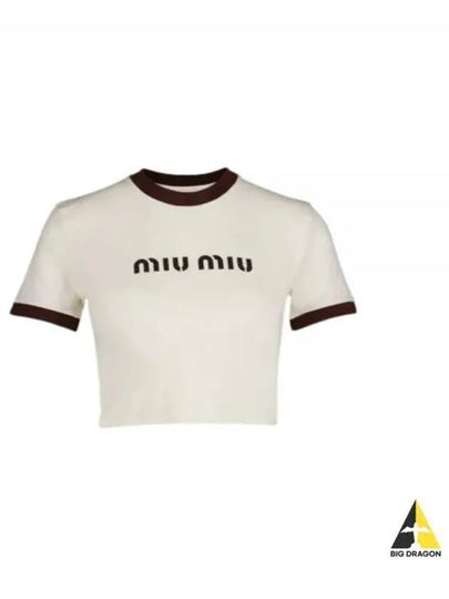 Logo Short Sleeve T-Shirt White - MIU MIU - BALAAN 2