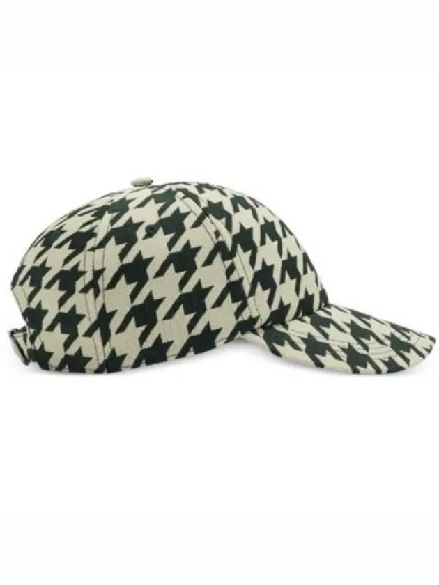 Houndstooth Pattern Cotton Ball Cap Green - BURBERRY - BALAAN 2