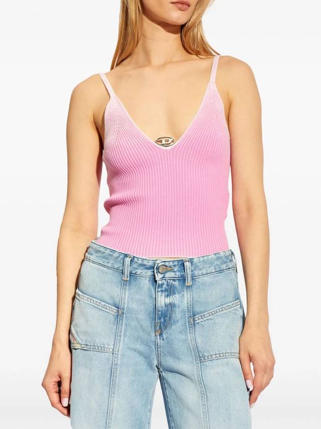 M Laila Faded Ribbed Knit Sleeveless Pink - DIESEL - BALAAN 4