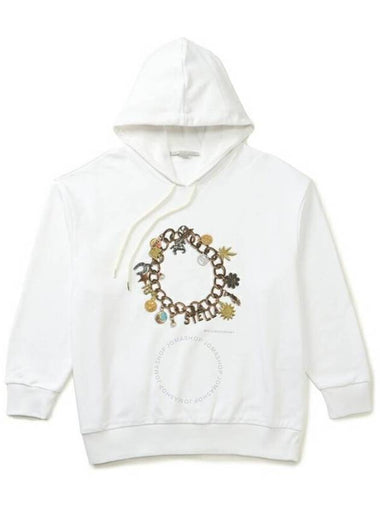 Stella McCartney White Cotton Bracelet-Print Hooded Sweatshirt, Size Small - STELLA MCCARTNEY - BALAAN 1