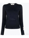 Round Neck Wool Knit Top Navy - GOLDEN GOOSE - BALAAN 2