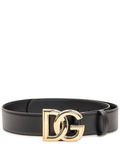 gold DG logo leather belt black - DOLCE&GABBANA - BALAAN 2