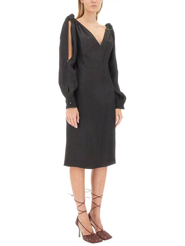 VISCOSE MIDI DRESS - BOTTEGA VENETA - BALAAN 2