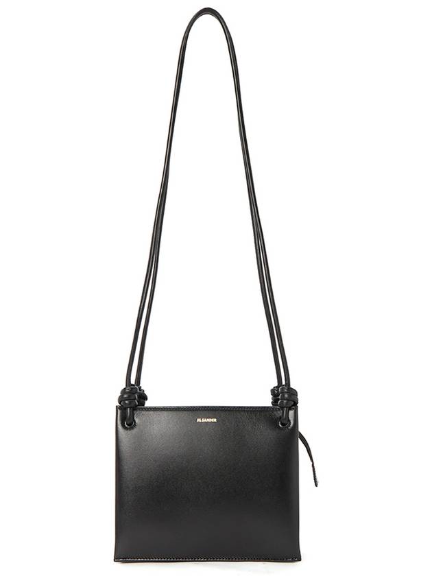 Giro Knotted Leather Small Shoulder Bag Black - JIL SANDER - BALAAN 8