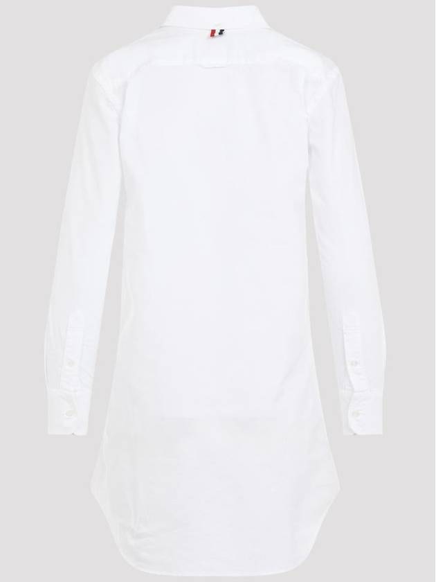 Women's Hidden Oxford Shirt Long Dress White - THOM BROWNE - BALAAN 3