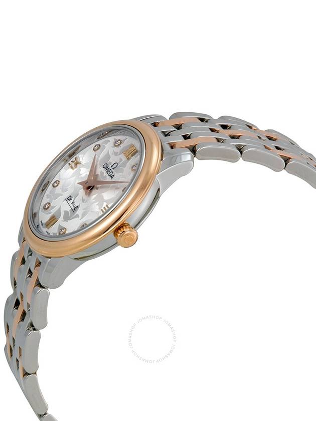 Omega De Ville Prestige Silver Diamond Dial Stainless Steel and 18kt Rose Gold Ladies Watch 42420276052002 - OMEGA - BALAAN 2