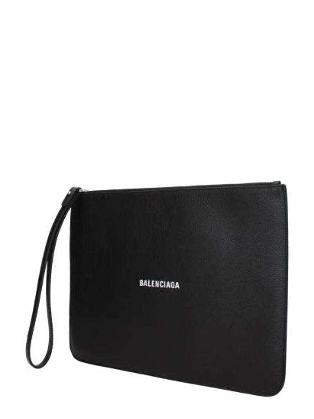 Logo Strap Cash Medium Clutch Bag Black - BALENCIAGA - BALAAN 3