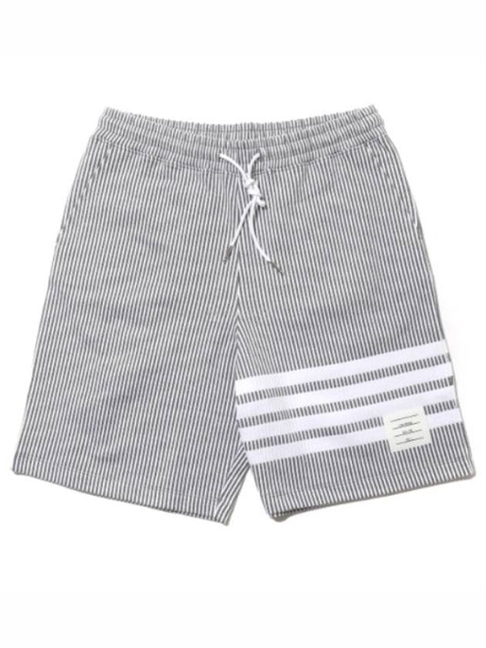 Seersucker Loopback 4-Bar Sweat Shorts Light Grey - THOM BROWNE - BALAAN 2