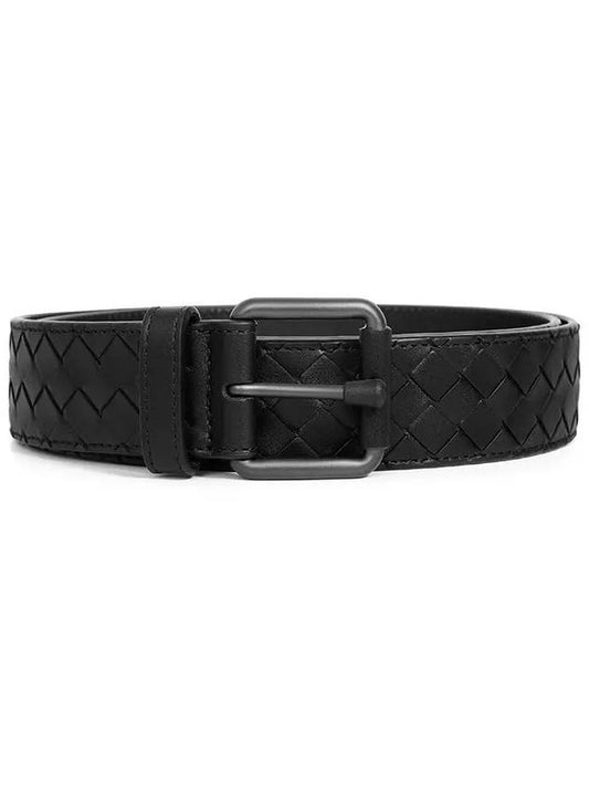 Men's Intrecciato Weaving Belt Black - BOTTEGA VENETA - BALAAN 2