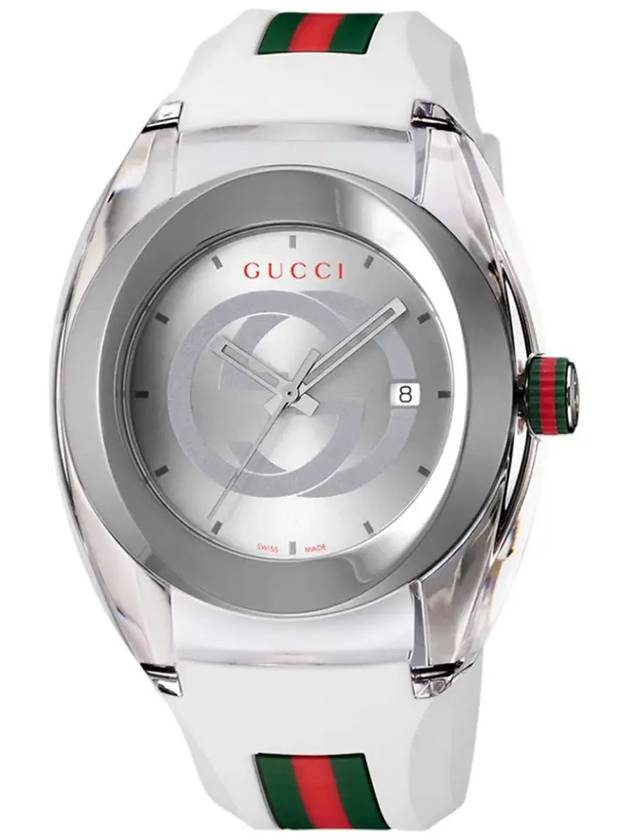 Gucci Sync Rubber Strap Watch White Silver - GUCCI - BALAAN 4