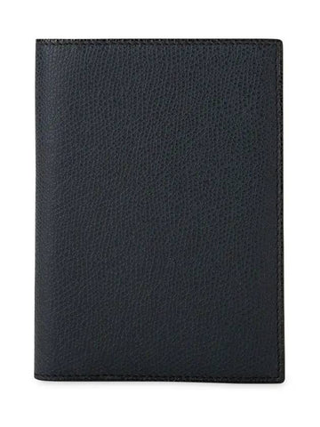 Pebble leather navy passport wallet V2L49 02800 OU - VALEXTRA - BALAAN 1