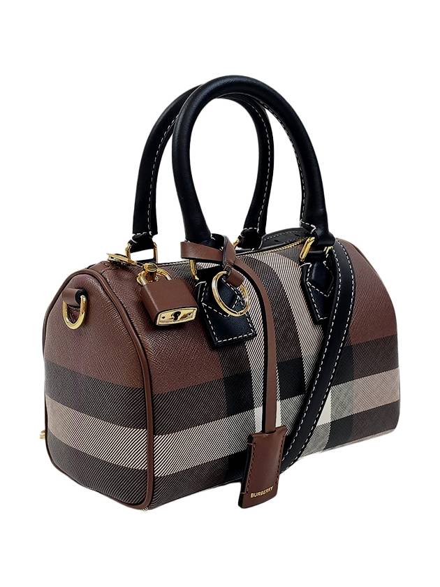 Checke Zipper Small Tote Bag Dark Brown - BURBERRY - BALAAN 4