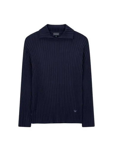 Men s ribbed wool collar knit navy 271177 - EMPORIO ARMANI - BALAAN 1