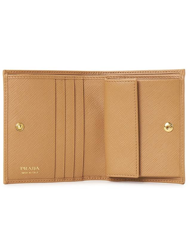 Gold Hardware Triangle Logo Saffiano Half Wallet Natural - PRADA - BALAAN 5