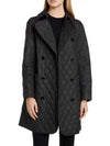 Tything Diamond Quilted Long Double Coat Black - BURBERRY - BALAAN 3