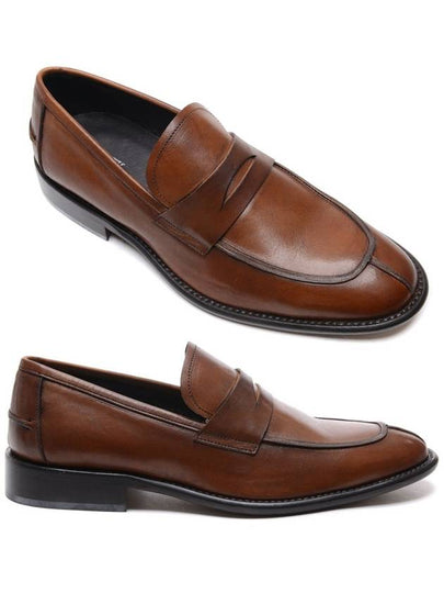 Casual Calfskin Leather Loafers Brown - SEVENTY - BALAAN 2