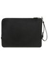 Triangle Logo Large Saffiano Clutch Bag Black - PRADA - BALAAN 4