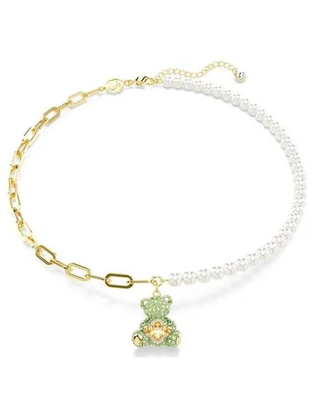 Teddy Pendant Pearl Necklace Green Gold - SWAROVSKI - BALAAN 3