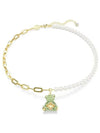 Teddy Pendant Pearl Necklace Green Gold - SWAROVSKI - BALAAN 2