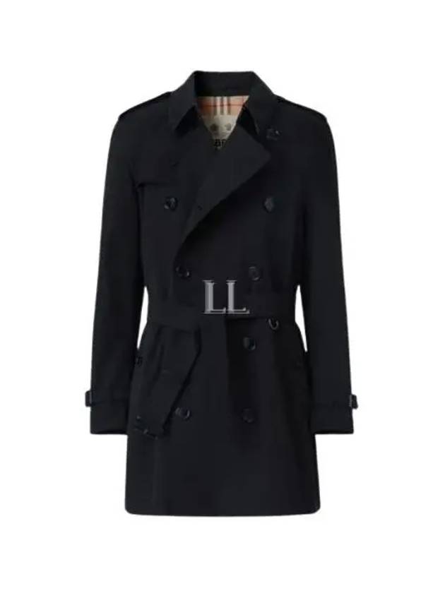 Short Kensington Heritage Trench Coat Black - BURBERRY - BALAAN 2