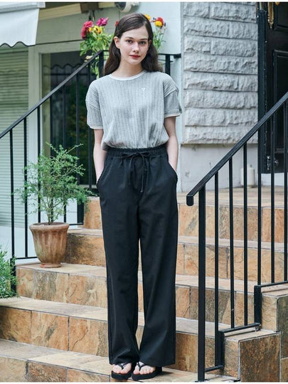 Linen Banding Wide Pants Black - METAPHER - BALAAN 2