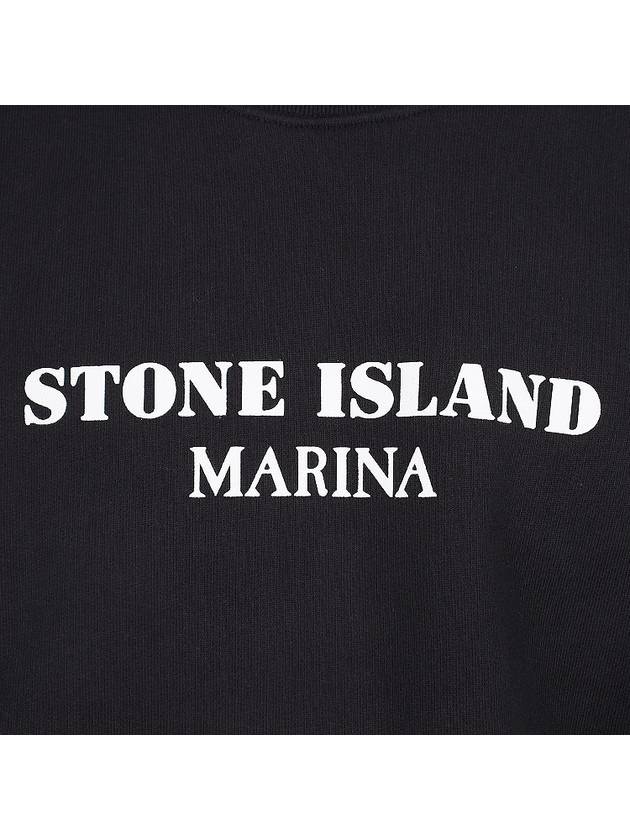 Marina Oversized Cotton Sweatshirt Navy - STONE ISLAND - BALAAN 7