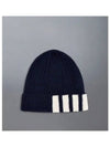 4 Bar Stripe Cashmere Beanie Navy - THOM BROWNE - BALAAN 2