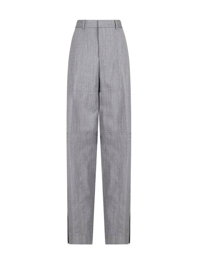 WOOL TROUSERS WITH ROUNDED LEG AND SLIT HEM - JIL SANDER - BALAAN 2