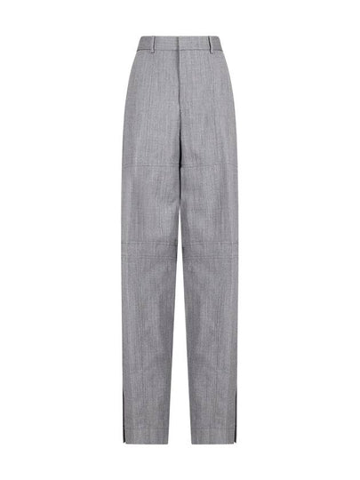 WOOL TROUSERS WITH ROUNDED LEG AND SLIT HEM - JIL SANDER - BALAAN 2