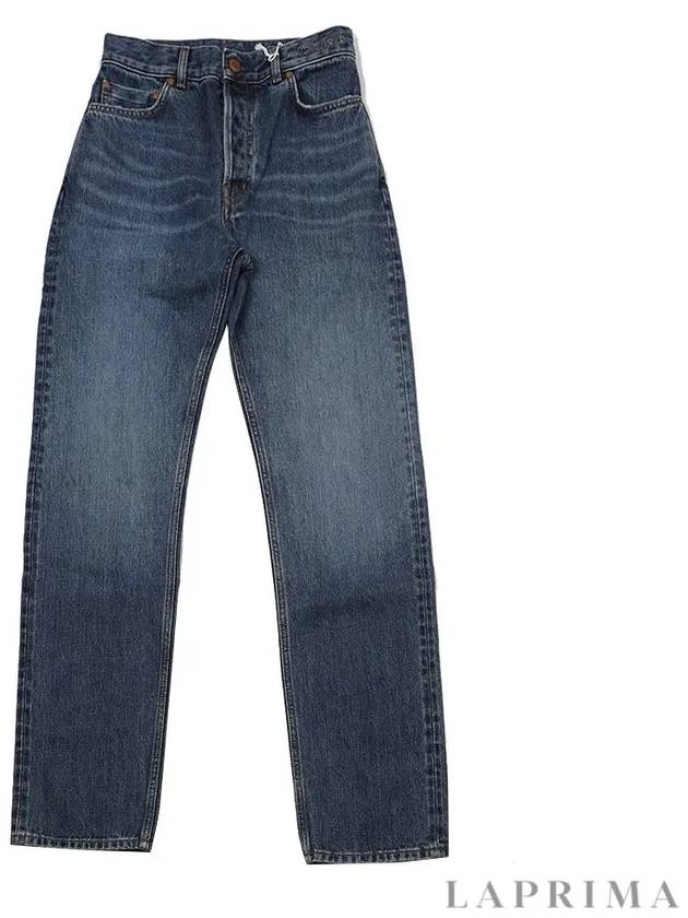 Women's Pocket Straight Jeans Blue - CHLOE - BALAAN 9