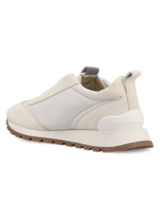 Suede Techno Runner Low Top Sneakers White - BRUNELLO CUCINELLI - BALAAN 4