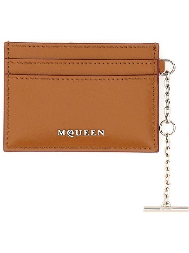 Sling Logo Plaque Card Holder Brown - ALEXANDER MCQUEEN - BALAAN 1