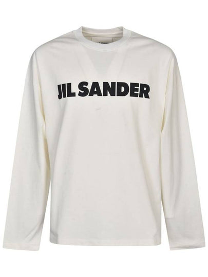 Logo Print Cotton Long Sleeve T-Shirt White - JIL SANDER - BALAAN 2