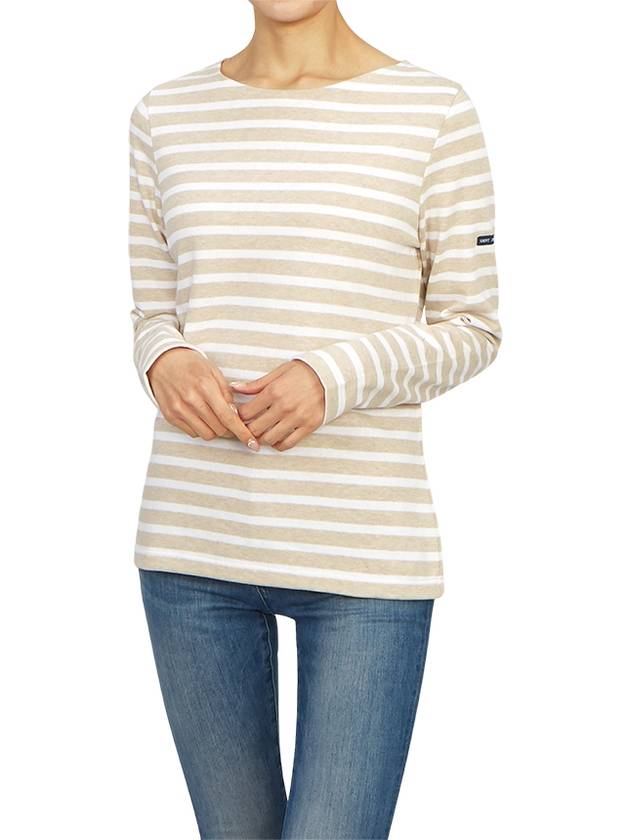 Women's Meridame II Striped Long Sleeve T-Shirt Naturelle Neige - SAINT JAMES - BALAAN 6