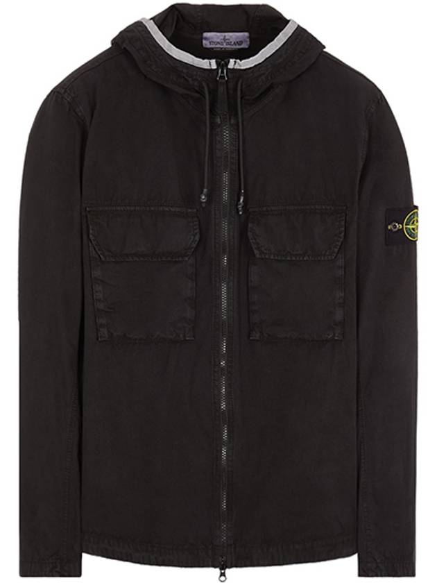 Wappen Patch Old Treatment Hooded Zip Up Black - STONE ISLAND - BALAAN 2