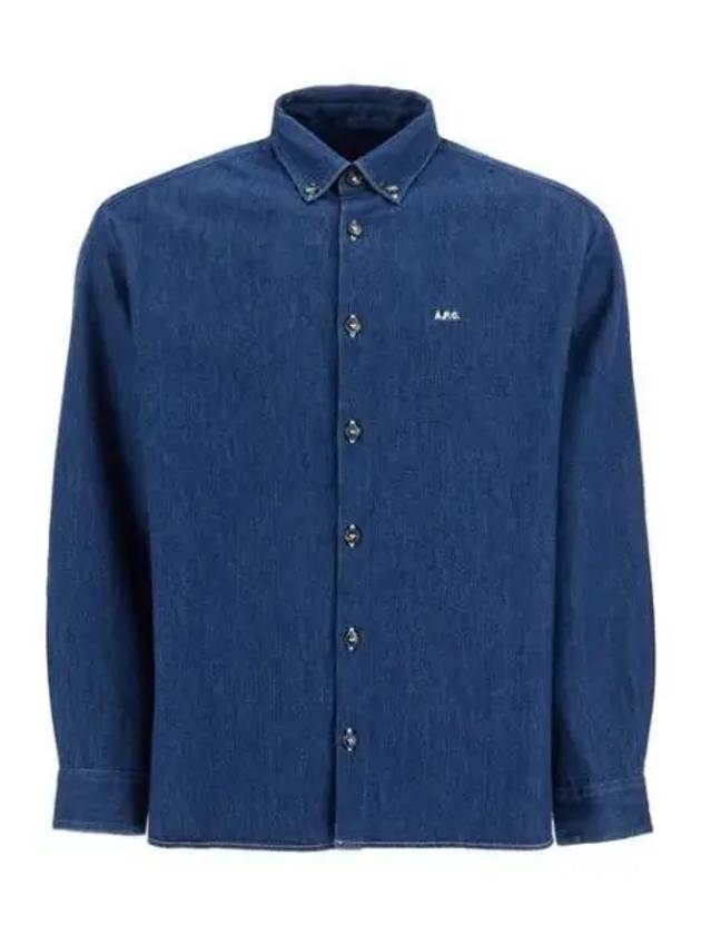 Mathias Embroidered Logo Long Sleeve Shirt Dark Blue - A.P.C. - BALAAN 2