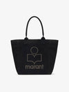 Small Yenki Glitter Logo Eco Bag Tote Black - ISABEL MARANT - BALAAN 1