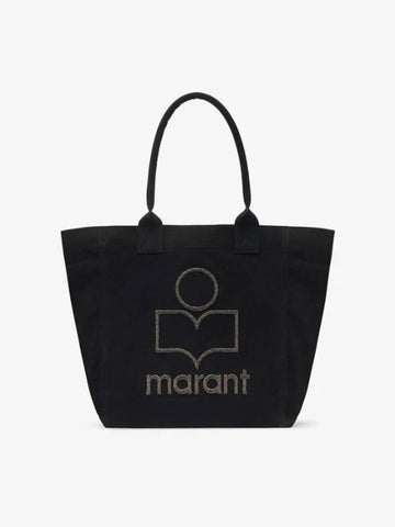 Small Yenki Glitter Logo Eco Bag Tote Black - ISABEL MARANT - BALAAN 1