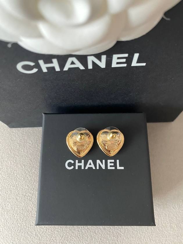 CC logo earrings heart stud earrings gold ABD072 - CHANEL - BALAAN 8