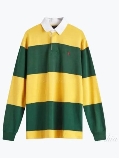 Stripe Classic Fit Long Sleeve PK Shirt Green Yellow - POLO RALPH LAUREN - BALAAN 2