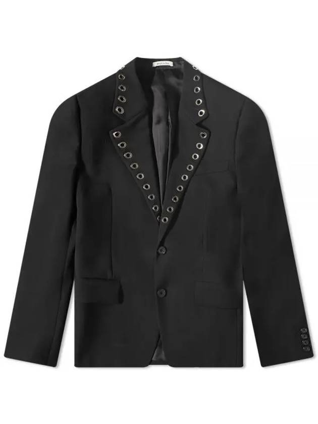 Eyelets Single Breasted Blazer Black 726374QUU82 1000 - ALEXANDER MCQUEEN - BALAAN 1