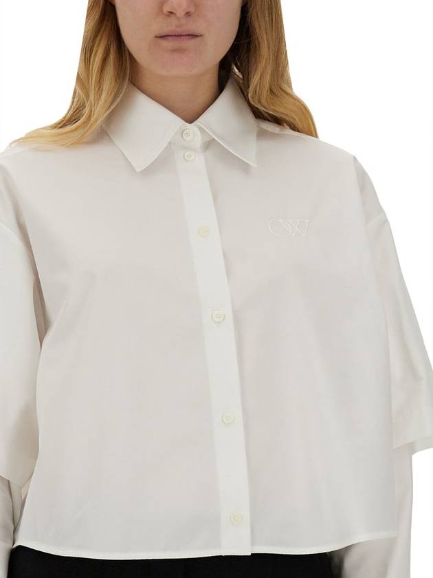 blouse shirt OWGE022S24FAB003 0101 WHITE WHIT - OFF WHITE - BALAAN 5