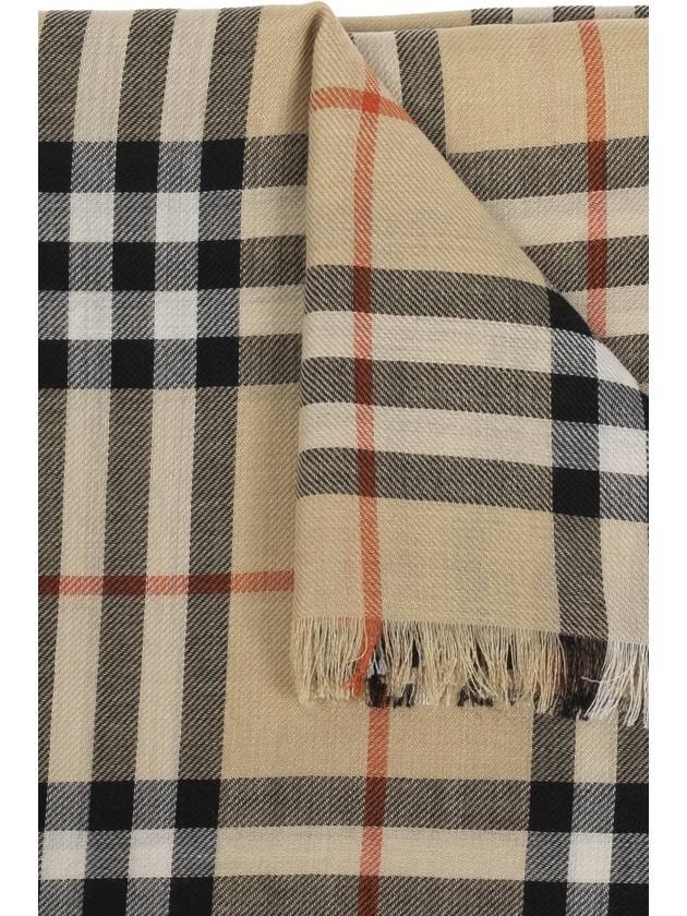 Check Cashmere Silk Scarf Sand - BURBERRY - BALAAN 5