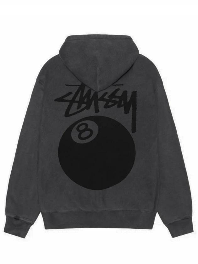 8 Ball Pigment Dyed Zip-Up Hoodie Black - STUSSY - BALAAN 3